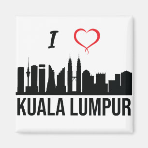Aimant J'aime Kuala Lumpur Skyline Culture Malaisienne