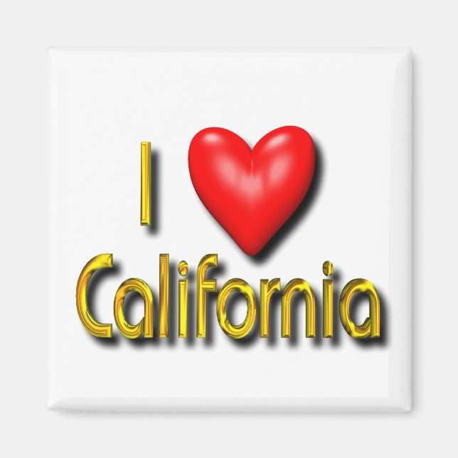 Aimant J'aime la Californie (Devant)