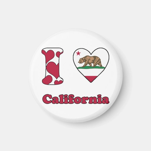 Aimant J'aime la Californie (Devant)