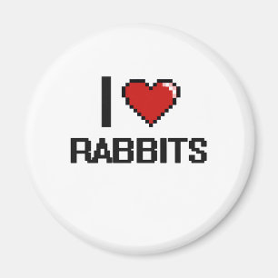 Aimant J'aime la conception de Digitals de lapins