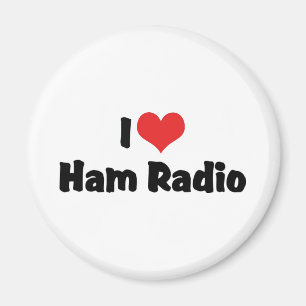 Aimant J'aime la radio amateur Heart Ham - Amateur Radio