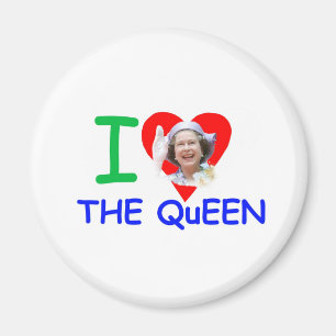 Aimant J'aime la Reine - Reine Elizabeth II