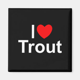 Aimant J'aime la truite (de coeur)