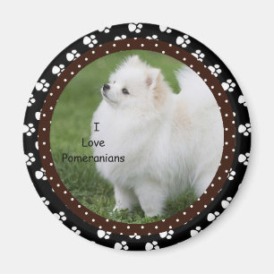 Aimant J'aime l'aimant 2 de chien de Pomeranian