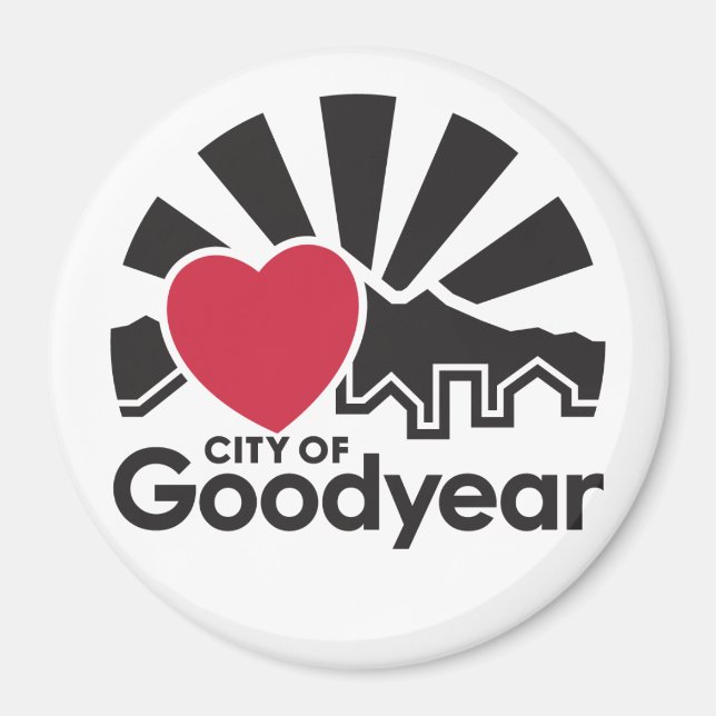 Aimant J'aime l'aimant de la bonne année ronde (Devant)