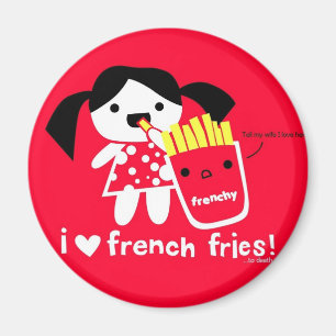 AIMANT J'AIME L'AIMANT DE POMMES FRITES