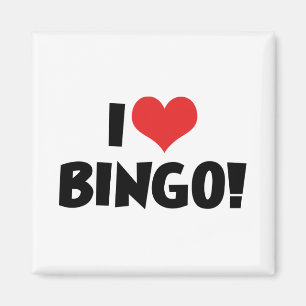 Aimant J'Aime Le Bingo Coeur ! - Amateurs de bingo