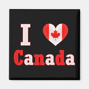 Aimant J'aime le coeur de feuille d'érable du Canada