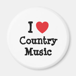 Aimant J'aime le coeur de musique country personnalisé