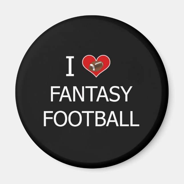 Aimant J'Aime Le Football Imaginaire (Devant)