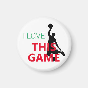 Aimant J'Aime Le Jeu De Basketball