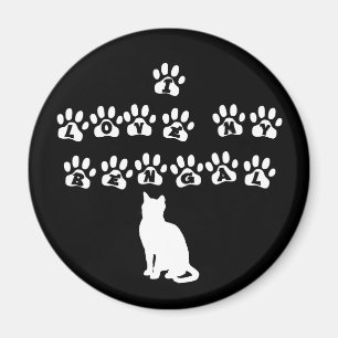 Aimant J'aime le mon Bengale--Texte blanc