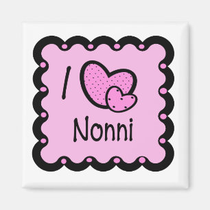 Aimant J'aime le T-shirt mignon de Nonni