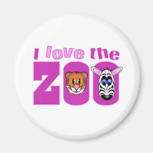 Aimant J'aime le zoo (Devant)