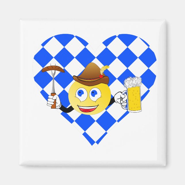 Aimant J'aime l'emoji d'Oktoberfest (Devant)