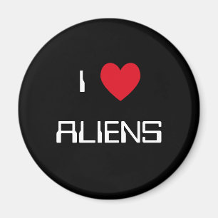 Aimant J'aime les Aliens