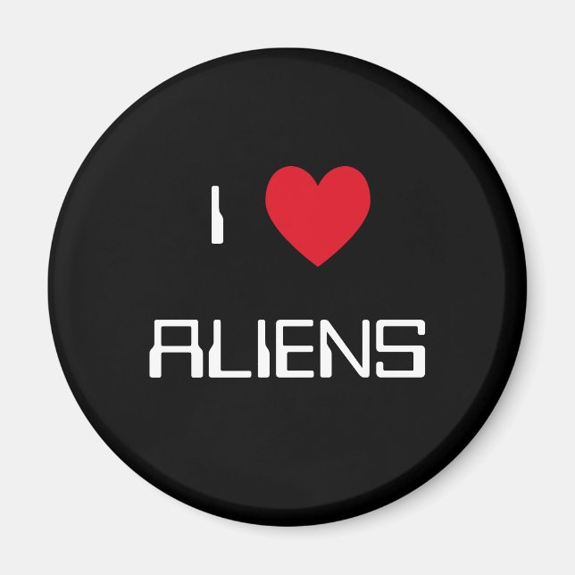 Aimant J'aime les Aliens (Devant)