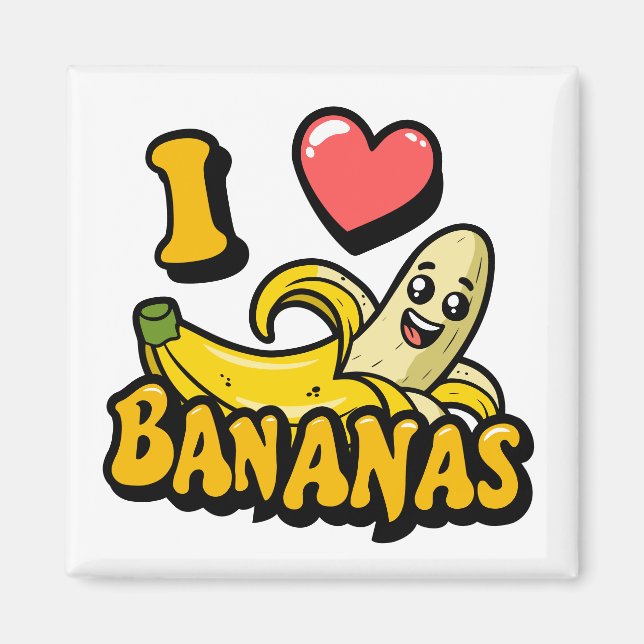 Aimant J'aime les bananes (Devant)