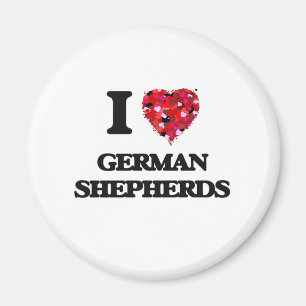 Aimant J'aime les bergers allemands
