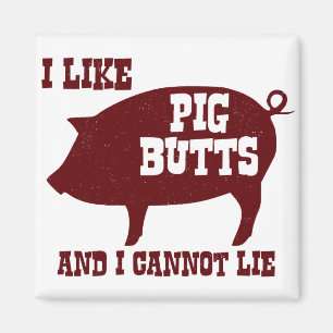 Aimant J'aime les boutons de cochon et je ne peux pas men