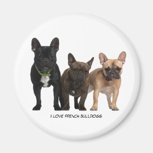 Aimant J'aime les Bulldogs français