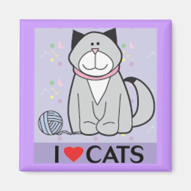 Aimant J'aime les chats (Devant)