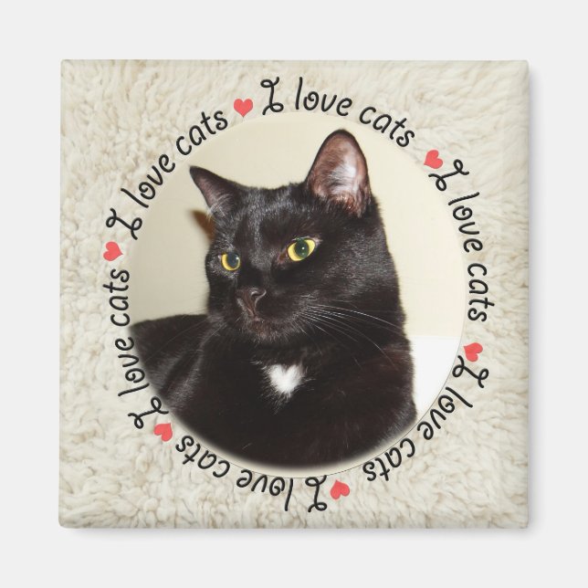 Aimant J'aime les chats (Devant)