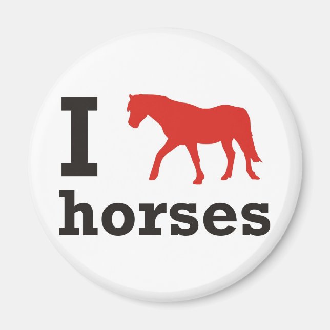 Aimant J'aime les chevaux (Devant)