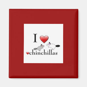 Aimant J'aime les chinchillas