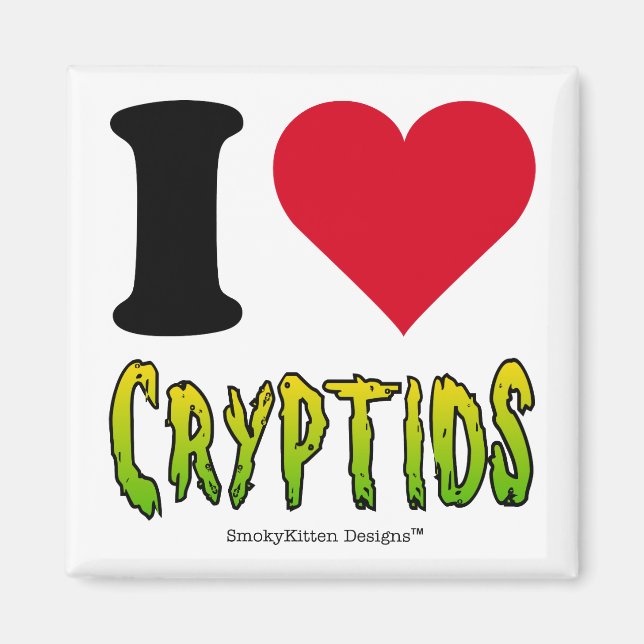 Aimant J'Aime Les Cryptides (Devant)