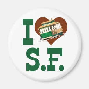 Aimant J'aime les funiculaires de San Francisco
