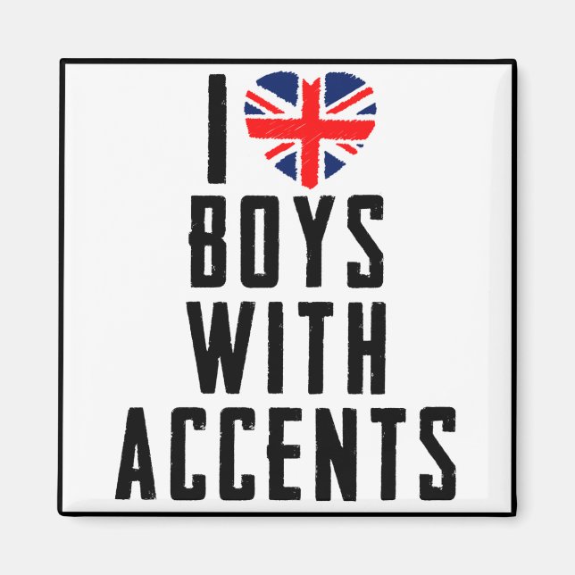 Aimant J'Aime Les Garçons Avec Des Accents (Devant)