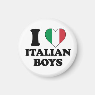 Aimant J'aime les garçons italiens Ronde