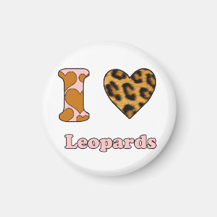 Aimant J'aime les léopards