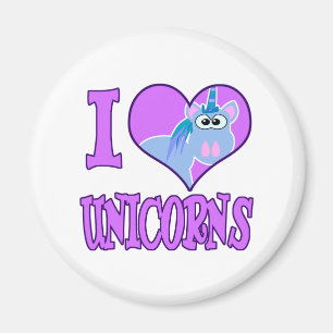 Aimant J'aime les licornes