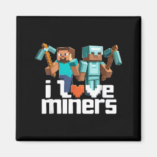 Aimant J'aime les mineurs Drôle de joueur de minage Xel C