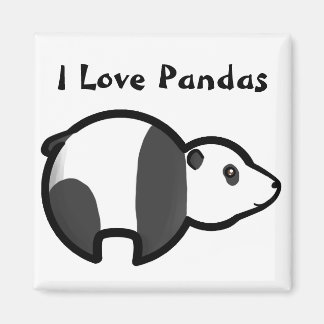 Aimant J'aime les pandas