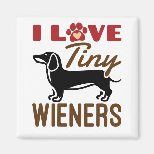 Aimant J'Aime Les Petits Wieners Miniature Dachshund Doxi