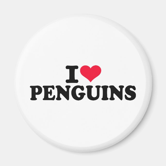 Aimant J'aime les pingouins (Devant)