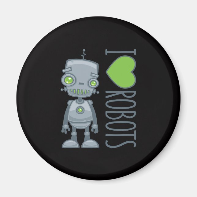 Aimant J'aime les robots (Devant)