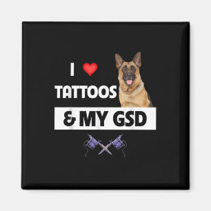 Aimant J'Aime Les Tatouages Et Mon Corps De Chien Alleman