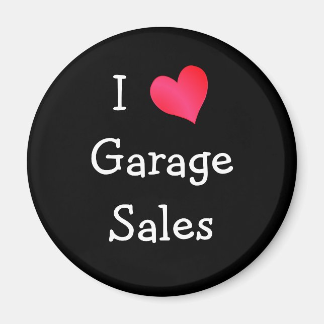 Aimant J'aime les ventes de garages (Devant)