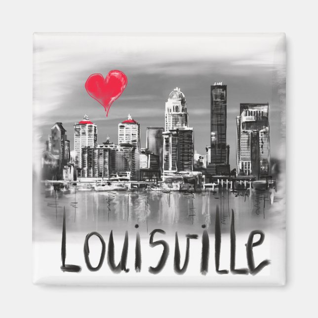 Aimant j'aime Louisville (Devant)