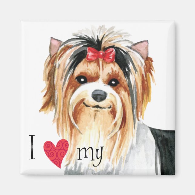 Aimant J'aime ma Biewer Terrier (Devant)