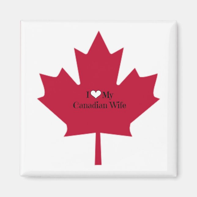 Aimant J'aime ma femme canadienne (Devant)