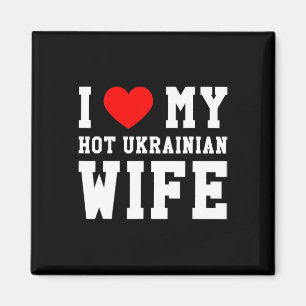 Aimant J'aime ma femme ukrainienne chaude Cœur rouge
