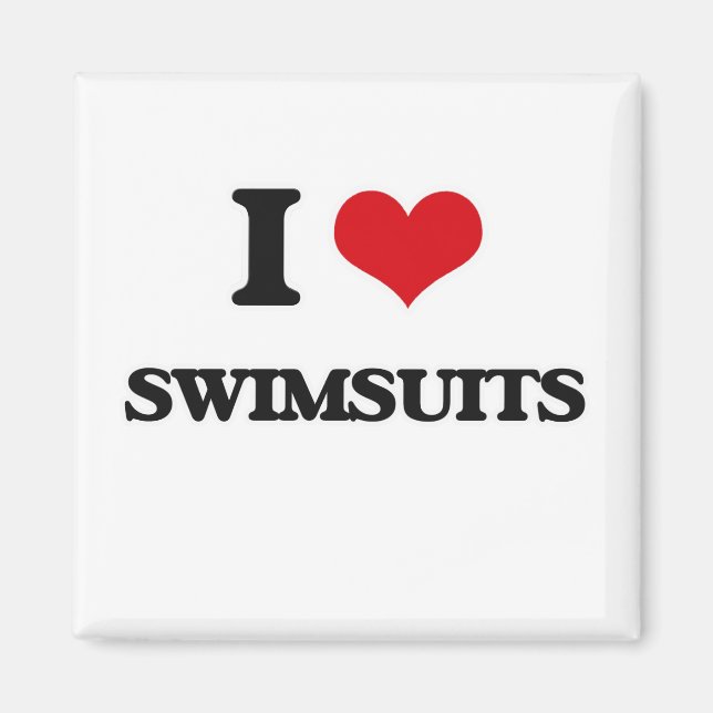 Aimant J'aime maillots de bain (Devant)