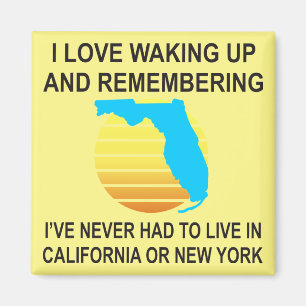 Aimant J'Aime Me Réveiller En Floride Et Ne Jamais Avoir 