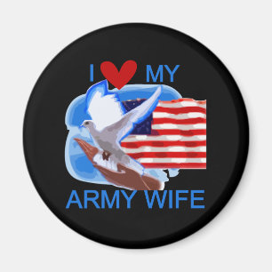 Aimant J'aime mes maillots et cadeaux de femme de l'armée