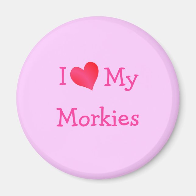 Aimant J'Aime Mes Morkies (Devant)